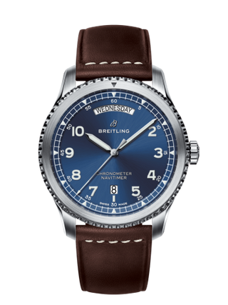 Breitling - A45330101C1X2  Navitimer 8 Automatic Day & Date 41 Stainless Steel / Blue / Brown Calf / Pin