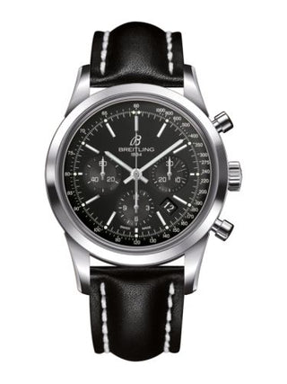 Breitling - AB015212/BA99/435X/A20BA.1  Transocean Chronograph Stainless Steel / Black / Calf / Pin