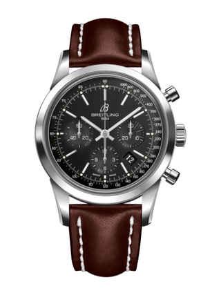 Breitling - AB015212/BA99/437X/A20BA.1  Transocean Chronograph Stainless Steel / Black / Calf / Pin