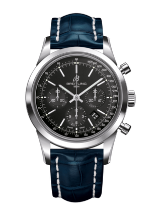 Breitling - AB015212/BA99/731P/A20BA.1  Transocean Chronograph Stainless Steel / Black / Croco / Pin