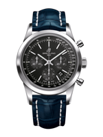 Breitling Transocean Chronograph Stainless Steel / Black / Croco / Pin (AB015212/BA99/731P/A20BA.1)