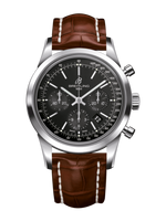 Breitling Transocean Chronograph Stainless Steel / Black / Croco / Folding (AB015212/BA99/737P/A20BA.1)