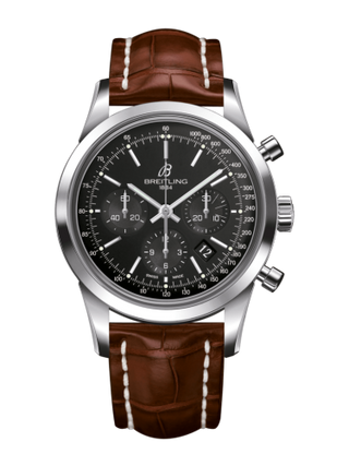 Breitling - AB015212/BA99/738P/A20D.1  Transocean Chronograph Stainless Steel / Black / Croco / Folding