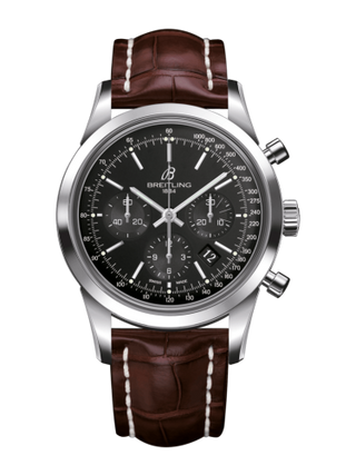 Breitling - AB015212/BA99/739P/A20BA.1  Transocean Chronograph Stainless Steel / Black / Croco / Pin