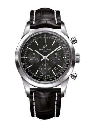 Breitling - AB015212/BA99/744P/A20D.1  Transocean Chronograph Stainless Steel / Black / Croco / Folding