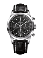 Breitling Transocean Chronograph Stainless Steel / Reverse Panda / Calf / Folding (AB015212/BA99/744P/A20D.1)