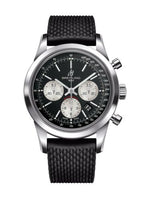 Breitling Transocean Chronograph Stainless Steel / Reverse Panda / Calf / Pin (AB015212/BF26/278S/A20S.1)