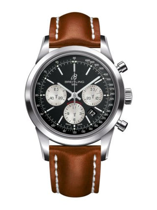 Breitling - AB015212/BF26/433X/A20BA.1  Transocean Chronograph Stainless Steel / Reverse Panda / Calf / Pin