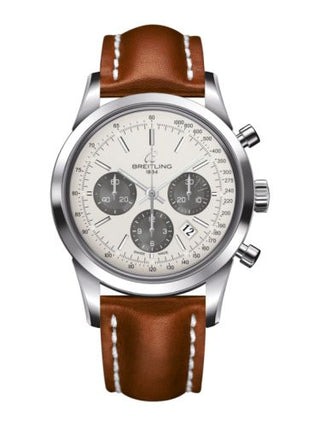 Breitling - AB015212/G724/433X/A20BA.1  Transocean Chronograph Stainless Steel / Panda / Calf / Pin