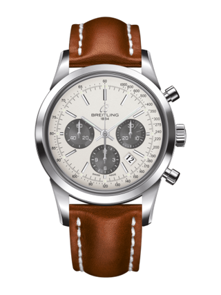 Breitling - AB015212/G724/434X/A20D.1  Transocean Chronograph Stainless Steel / Panda / Calf / Folding