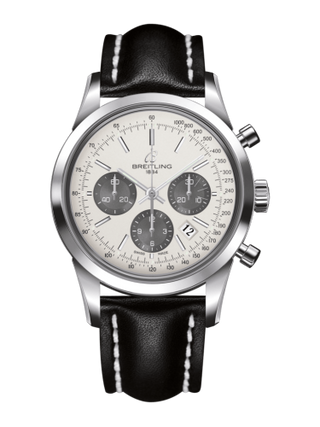 Breitling - AB015212/G724/435X/A20BA.1  Transocean Chronograph Stainless Steel / Panda / Calf / Pin