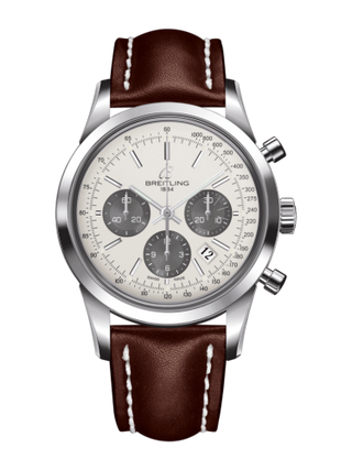 Breitling - AB015212/G724/437X/A20BA.1  Transocean Chronograph Stainless Steel / Panda / Calf / Pin