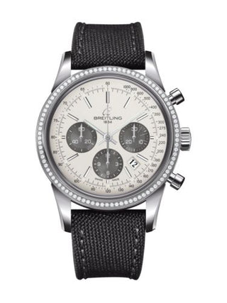 Breitling - AB015253.G724.109W  Transocean Chronograph Stainless Steel / Diamond / Panda / Military