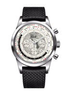 Breitling Transocean Chronograph Unitime Stainless Steel / Black / Milanese (AB0510U0.A790.267S)