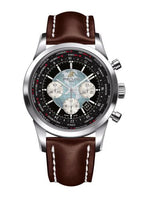 Breitling Transocean Chronograph Unitime Stainless Steel / Black / Croco (AB0510U4.BB62.443X)