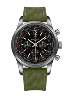 Breitling Transocean Chronograph Unitime Pilot Stainless Steel / Blue / Croco (AB0510U6.BC26.105W)