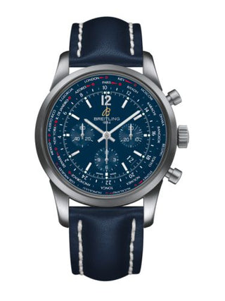 Breitling - AB0510U9|C879|101X  Transocean Chronograph Unitime Pilot Stainless Steel / Blue / Calf