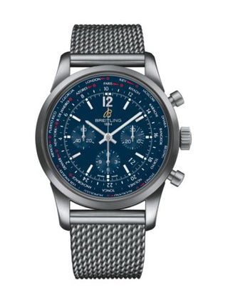 Breitling - AB0510U9.C879.159A  Transocean Chronograph Unitime Pilot Stainless Steel / Blue / Milanese