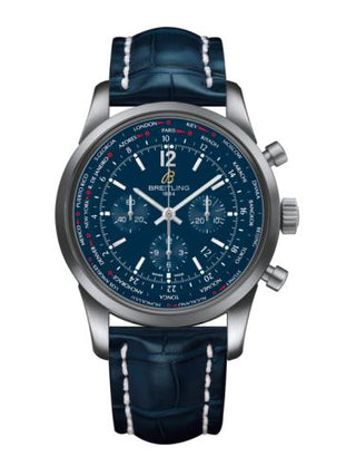 Breitling - AB0510U9.C879.746P  Transocean Chronograph Unitime Pilot Stainless Steel / Blue / Croco