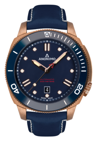 Anonimo - AM-1002.07.005.A07  Nautilo Automatic Bronze / Blue / Leather