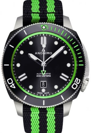 Anonimo - AM-1002.11.007.A16  Nautilo Automatic Stainless Steel / DLC / Black / NATO