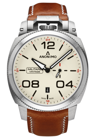 Anonimo - AM-1021.01.001.A02  Militare Automatic Stainless Steel / Cream / Leather