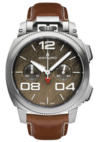 Anonimo - AM-1120.01.002.A02  Militare Chrono Stainless Steel / Bronze / Leather