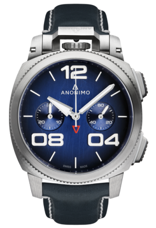 Anonimo - AM-1120.01.003.A03  Militare Chrono Stainless Steel / Blue / Leather