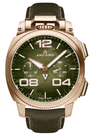 Anonimo - AM-1123.01.001.A05  Militare Automatic Bronze / Green Camouflage / Leather