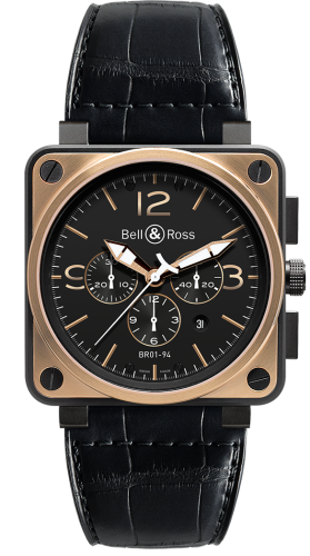 Bell & Ross - BR0194-BICO-OF  BR 01 94 Pink Gold & Carbon Officer Chronograph