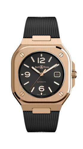 Bell & Ross - BR05A-BL-PG/SRB  BR 05 Rose Gold / Black / Rubber