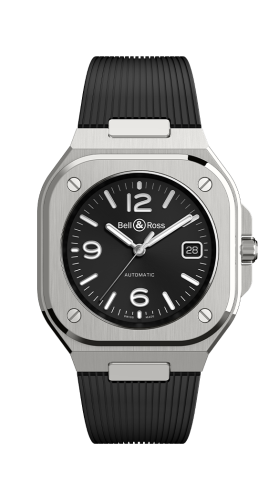 Bell & Ross - BR05A-BL-ST/SRB  BR 05 Stainless Steel / Black / Rubber