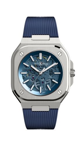 Bell & Ross - BR05A-BLU-SKST/SRB  BR 05 Stainless Steel / Skeleton Blue / Strap