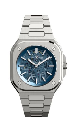 Bell & Ross - BR05A-BLU-SKST/SST  BR 05 Stainless Steel / Skeleton Blue / Bracelet