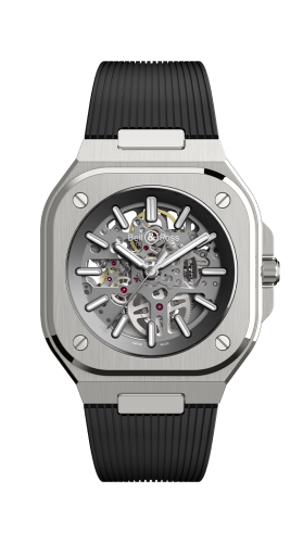 Bell & Ross - BR05A-GR-SK-ST/SRB  BR 05 Stainless Steel / Skeleton / Rubber