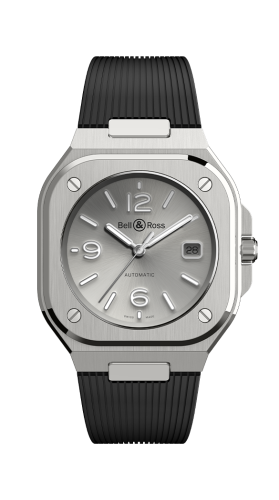 Bell & Ross - BR05A-GR-ST/SRB  BR 05 Stainless Steel / Silver / Rubber