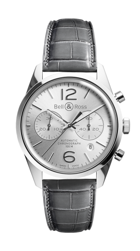 Bell & Ross - BRG126-WH-ST/SCR  BR 126 Officer Silver Chronograph