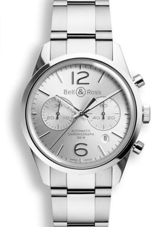 Bell & Ross - BRG126WHSTSST  BR 126 Officer Silver Chronograph