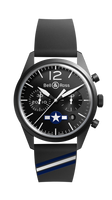 Bell & Ross BR V1-92 Stainless Steel / Black - Military / Calf (BRV126-BL-CA-CO/US)