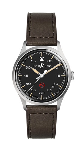 Bell & Ross - BRV192-MIL-ST/SCA  BR V1-92 Stainless Steel / Black - Military / Calf