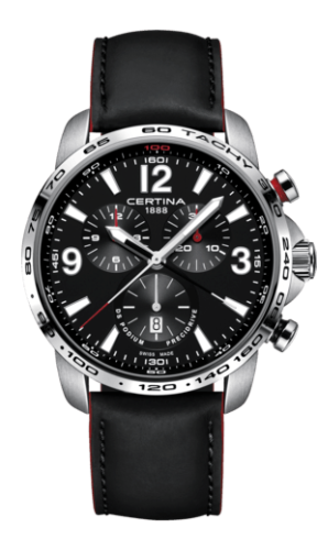 Certina - C001.647.16.057.01  DS Podium Big Size Chrono 1/100 Sec Stainless Steel / Black / Strap