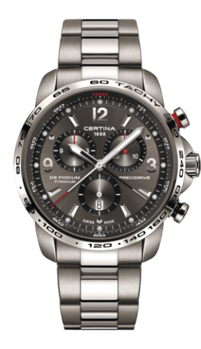 Certina - C001.647.44.087.00  DS Podium Big Size Chrono 1/100 Sec Titanium / Grey