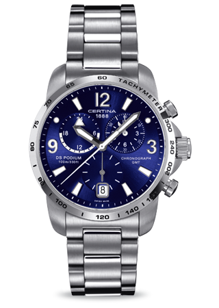 Certina - C0016391104700  DS Podium Big Size Chrono GMT Blue