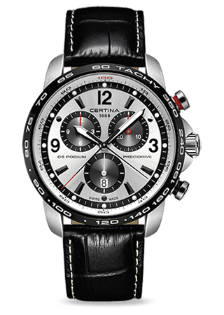 Certina - C001.647.16.037.00  DS Podium Big Size Chrono 1/100 Sec Stainless Steel / Panda