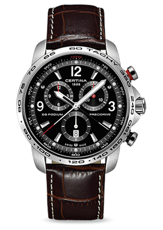 Certina - C001.647.16.057.00  DS Podium Big Size Chrono 1/100 Sec Stainless Steel / Black / Strap