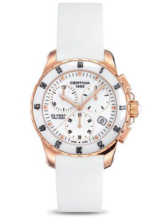 Certina - C0142173701100  DS First Lady Ceramic Chrono Rose White