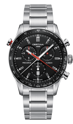 Certina - C024.618.11.051.01  DS-2 Chronograph Flyback Stainless Steel / Black / Bracelet