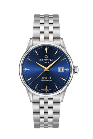 Certina - C029.207.11.041.00  DS-1 Powermatic 80 38 Strainless Steel / Blue / Bracelet