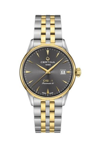 Certina - C029.207.22.081.00  DS-1 Powermatic 80 38 Stainless Steel - Yellow Gold / Grey / Bracelet