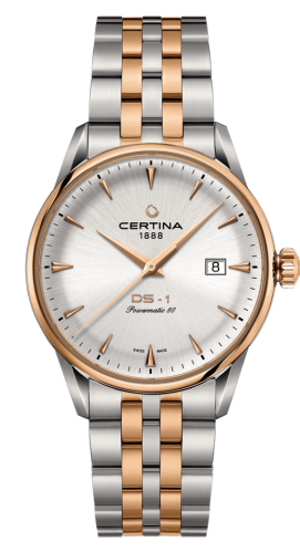 Certina - C029.807.22.031.00  DS-1 Powermatic 80 40 Stainless Steel / Rose Gold PVD / Silver / Bracelet